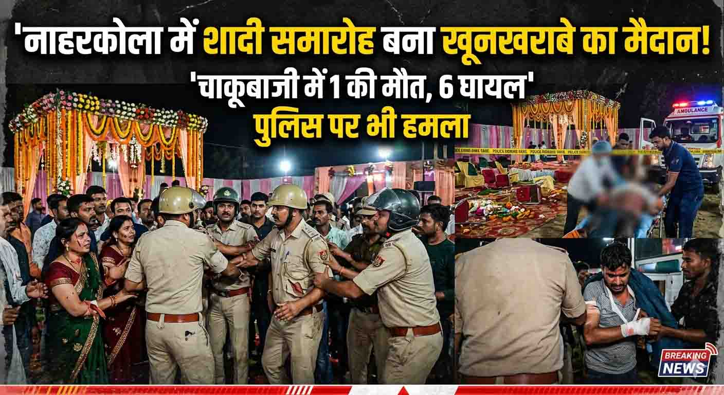 नाहरकोला में शादी समारोह बना खूनखराबे का मैदान: चाकूबाजी में 1 की मौत, 6 घायल, पुलिस पर भी हमला
